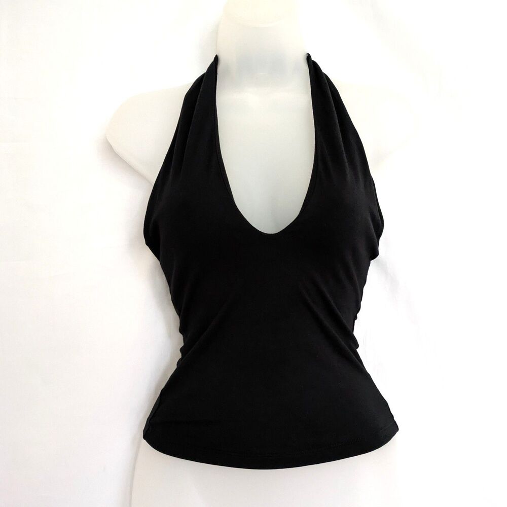 NWT SKIMS Smooth Layers Halter Top Black Obsidian Size XS TP-TNK-11868W Basic